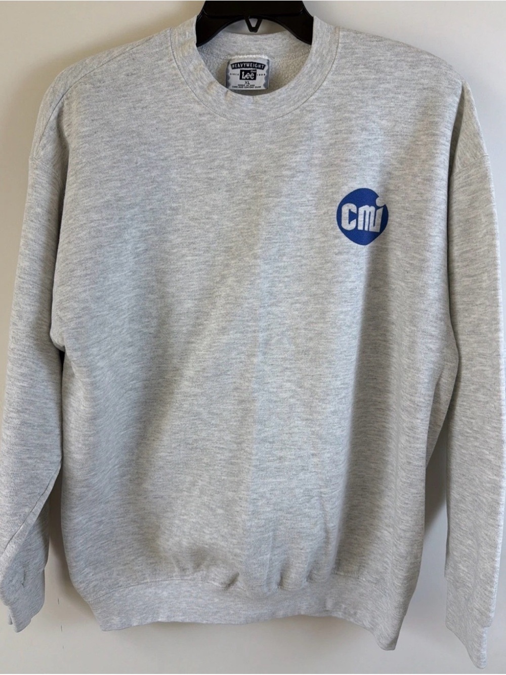 Vintage Lee Heavyweight CMI Corporate Logo Gray Sweatshirt Made in USA XL
